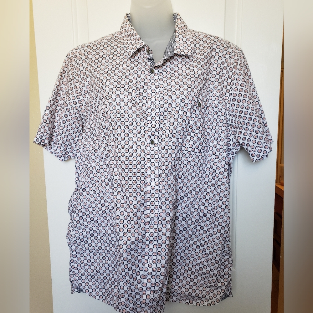 Ted Baker London Slim Fit Short Sleeve Stretch Cotton sz6 SEE PHOTO FOR SZ CHART